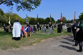 The funeral service of John Neville, Stranton cemetery. Picture by FRANK REID