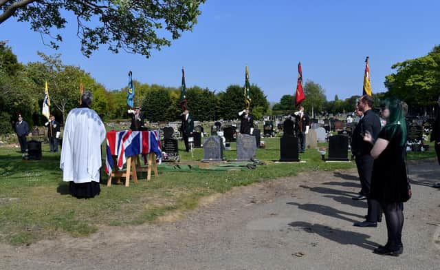 The funeral service of John Neville, Stranton cemetery. Picture by FRANK REID