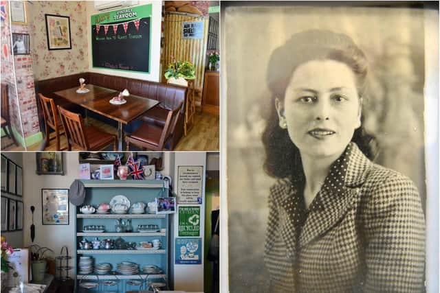 Customers will spot a photo of Jacky's Nana, Mary Hunter, when they enter the tea room.