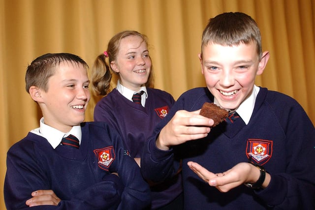 A chocolate-y scene at English Martyrs in 2003 when the school celebrated winning a Fairtrade award. If you fancy your own treat, why not celebrate America's National Brownie Day on December 8.