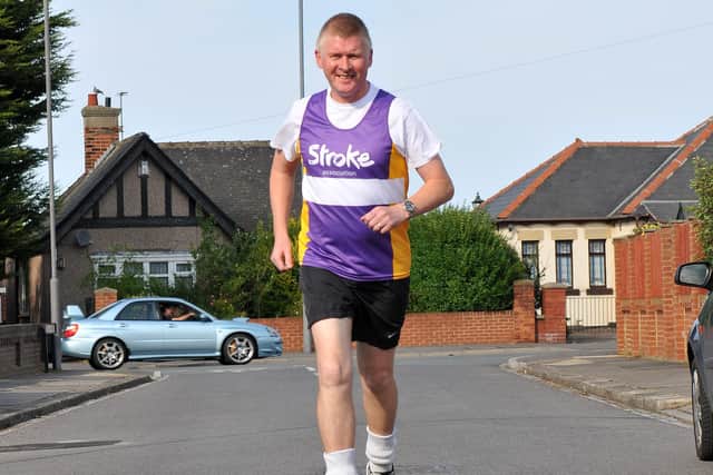 Alby Pattison on a training run as he prepared for the 2012 Great North Run.