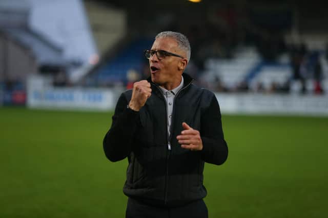 Hartlepool United manager Keith Curle. (Credit: Michael Driver | MI News).