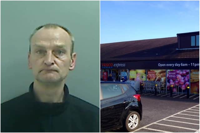 Shaun Landreth burgles Tesco Express on Wiltshire Way, Hartlepool, at 3.45am on March 31.