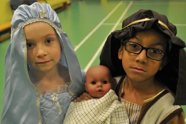 Zoe Bainbridge and Joseph Renney played important parts in the Nativity 8 years ago.