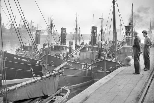 Sunderland South Docks in 1951. Almost 100 years earlier, the Tees Hermit used a fishing smack as his home.