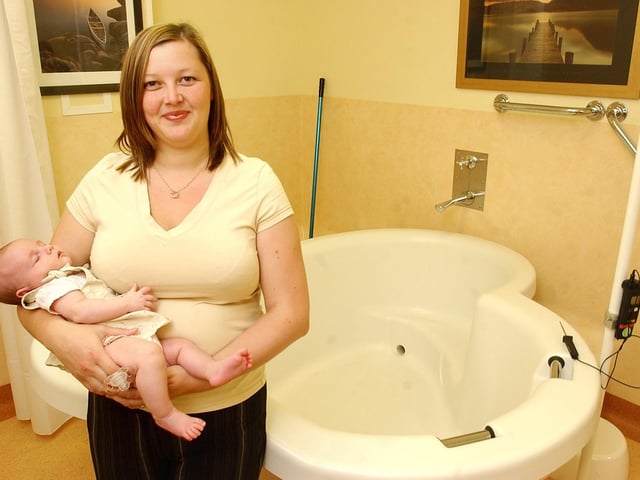 Hartlepool hospital's birthing pool celebrated its first baby delivered in 2006.