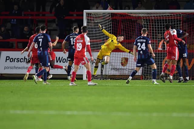 Hartlepool United had to settle for a draw after conceding from yet another set piece against Kiddermisnter.