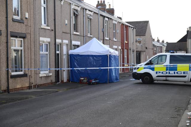The scene where the body of Hemwand Ali Hussain was discovered in Charterhouse Street, Hartlepool.