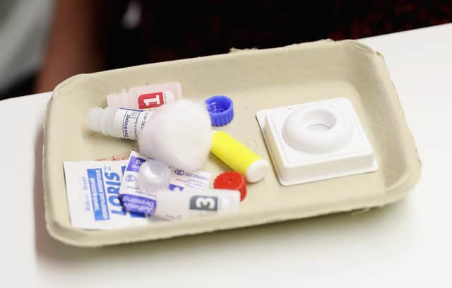 An HIV test kit at a sexual health centre. Picture by PA Wire/PA Images