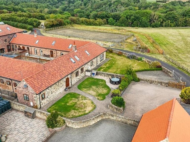 This detached property is a barn conversion and has three bedrooms, two bathrooms and stunning countryside views.