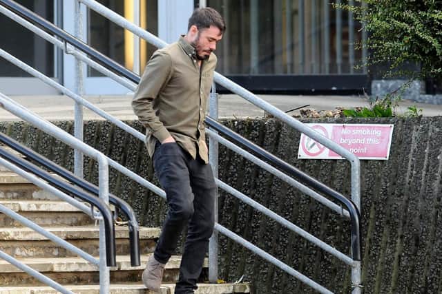 Andrew Murphy leaving Teesside Magistrates Court after being sentence for actual bodily harm. Picture by FRANK REID