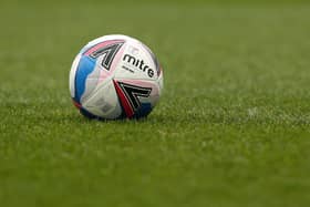 BLACKBURN, ENGLAND - DECEMBER 26: A detailed view of the official EFL match ball is seen prior to the Sky Bet Championship match between Blackburn Rovers and Sheffield Wednesday at Ewood Park on December 26, 2020 in Blackburn, England. The match will be played without fans, behind closed doors as a Covid-19 precaution. (Photo by Lewis Storey/Getty Images)