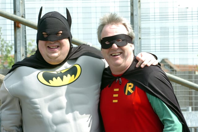 It's Poolies dressed as Batman and Robin in 2009 at Bristol Rovers.