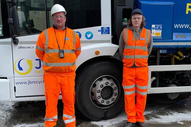 Ashley Kerry, right,  with J & B Recycling colleague Craig Flounders.