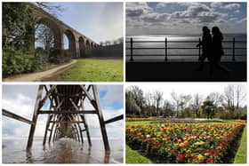 Clockwise from top left: Crimdon Dene; The Headland; Ward Jackson Park; Steetley Pier.