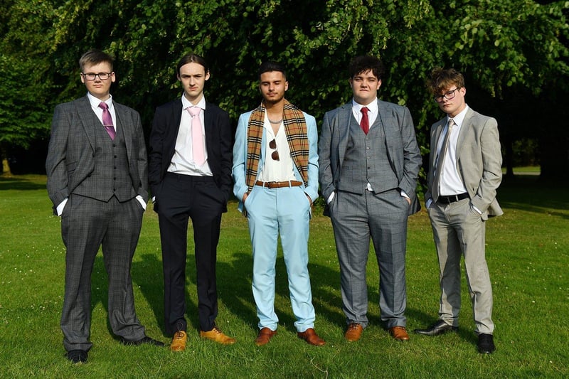Alexander Jones, Bailey Thornhill, Jacob Turner, Adam Stanley and Jake McCarroll at Manor Community Academy's prom. Picture by FRANK REID