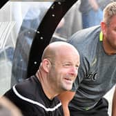 Manager Dave Challinor and Joe Parkinson. Spennymoor Town FC 1-0 Hartlepool United FC. Pre-season friendly 20-07-21. Picture by FRANK REID