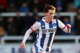 Daniel Dodds of Hartlepool United in action during the League Two match between Hartlepool United and Rochdale. (Credit: Mark Fletcher | MI News)