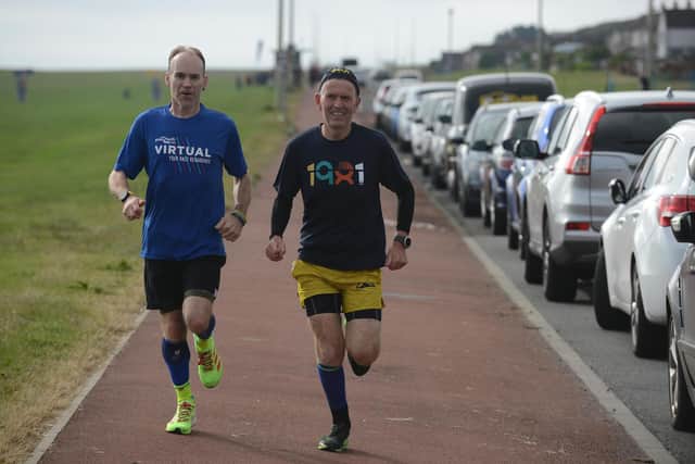 Carl Mowatt, right, who ran the first GNR and Jay Bowley are running the half marathon today as part of the GNR81 challenge.