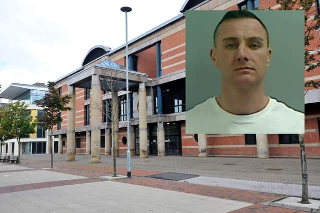 Peter Sharp (inset) was jailed for four years at Teesside Crown Court.