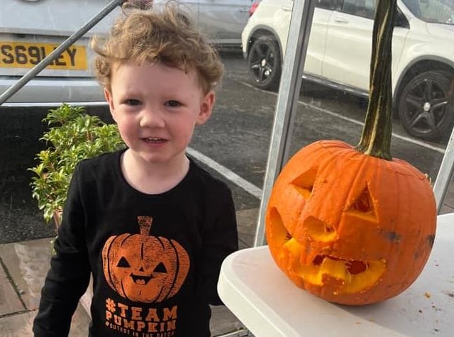 Celebrating National Pumpkin Day and Halloween with Gemma Elizabeth and Sophie, age two and a half.