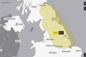 This graphic from the Met Office shows the area covered by the warning.