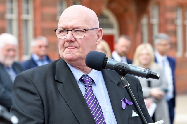Edwin Jeffries, who is president of Hartlepool Trades Union Council, at the annual service, said: "Remember the Dead and Fight for the Living."
