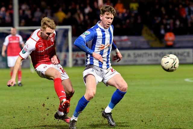 Tom Crawford has established himself as a key part of Graeme Lee's Hartlepool United squad this season. Picture by FRANK REID