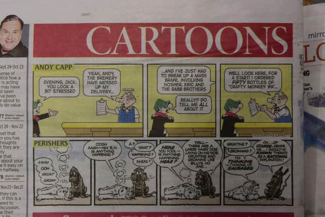 The Andy Capp strip that mentioned the Crafty Monkey Brewing Company.
