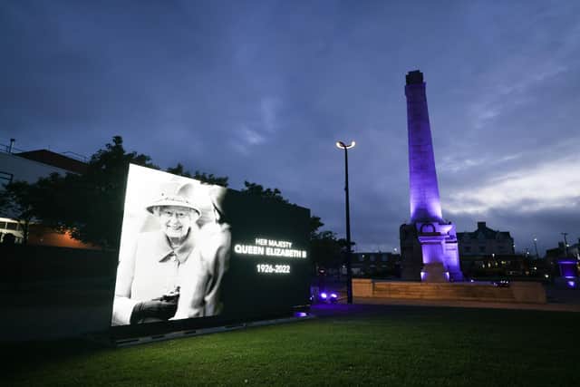 Victory Square will be lit in purple for the national Moment of Reflection for the Queen. Dave Charnley Photography.
