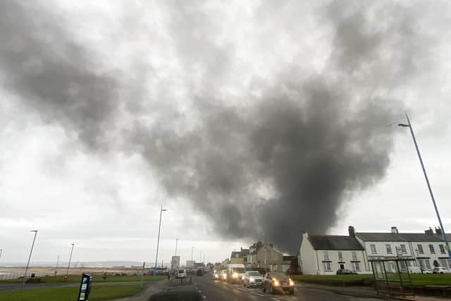 Plumes of smoke over Seaton Carew in January 2024 following a landfill blaze at Seaton Meadows.