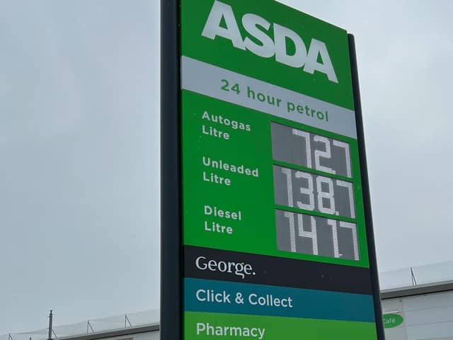 Asda Hartlepool's fuel prices as of Monday, July 10.