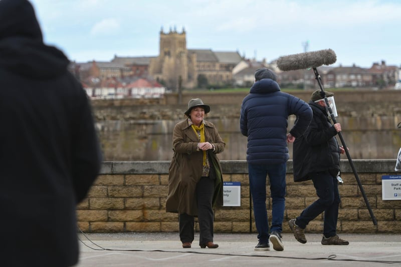 Brenda Blethyn as DCI Vera Stanhope during a 2020 location shoot at the Marina for hit ITV detective series Vera in 2020.