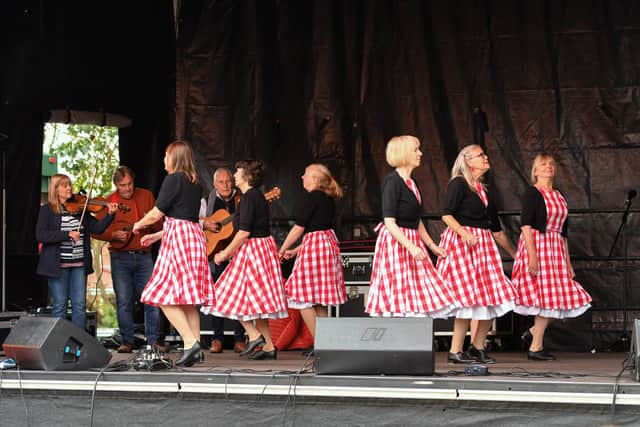 Appalachian Cloggers on stage at the Hartlepool Family Folk Day.