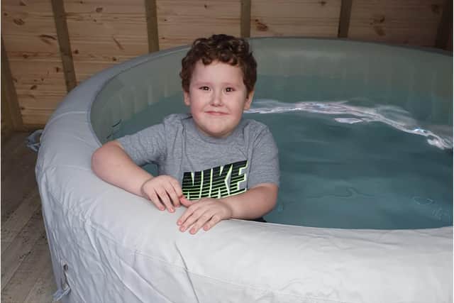 Bailey is 'over the moon' with his new shed for his hot tub.