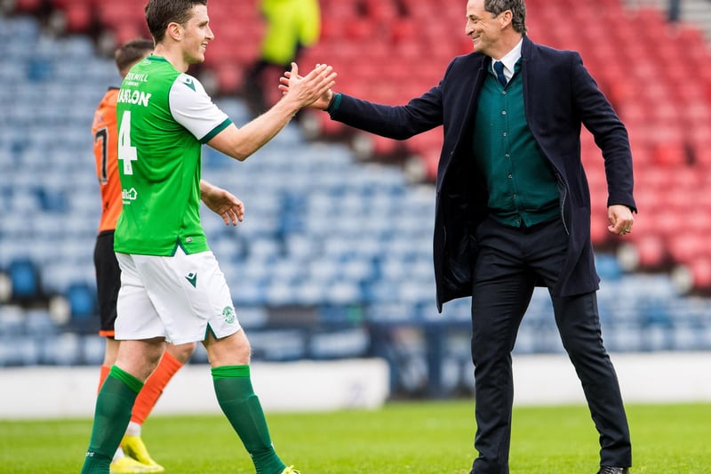 Paul Hanlon is the manager's captain and our readers would like to see him partner Darren McGregor in the heart of Hibs' defence.