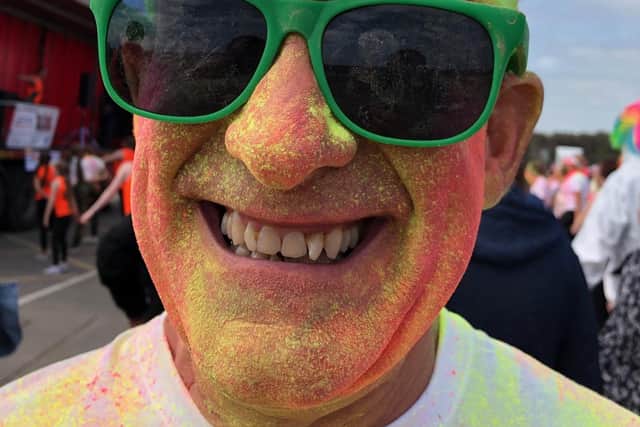 Long term hospice supporter Phil Holbrook at 2019's Colour Run.