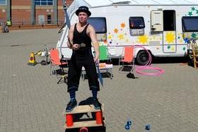 A performer entertains the crowds at Hartlepool Waterfront Festival. Picture: Carl Gorse.