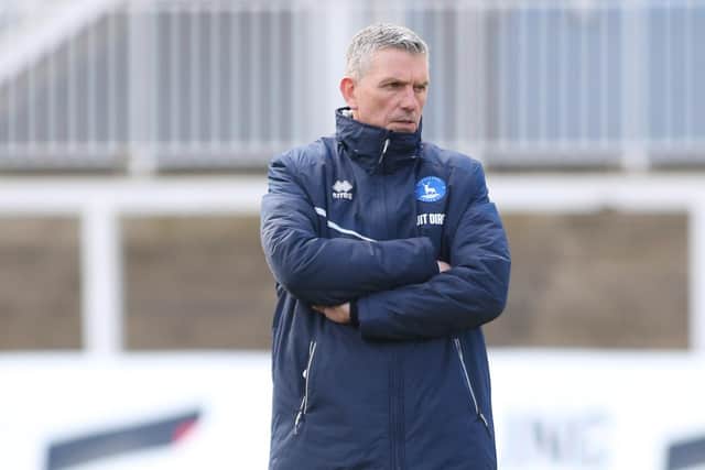 John Askey takes his Hartlepool United side to face Tranmere Rovers. (Photo: Michael Driver | MI News)