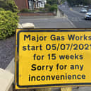 Signs warning of advanced gas works in Hart Lane. Picture by FRANK REID