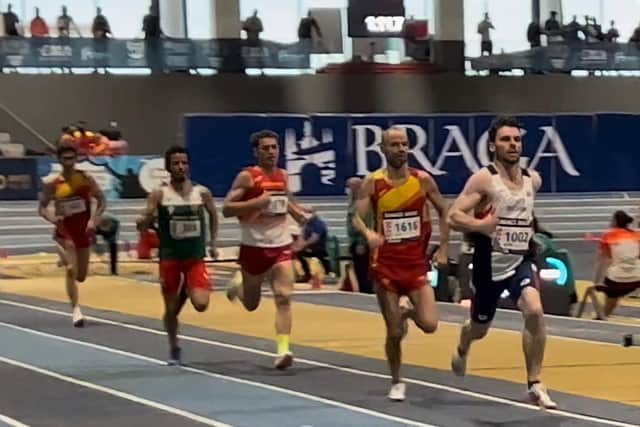 Keith Hutchinson during his 800m qualifying heat which he won.