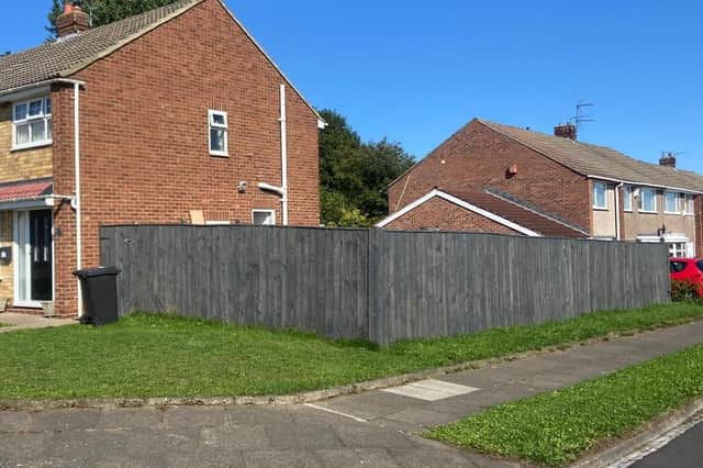 The fence in Kesteven Road which was refused planning permission and led to legal action by Hartlepool Borough Council.