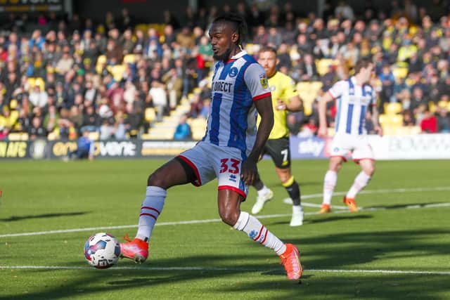 Hartlepool United completed the signing of free agent striker Theo Robinson who made his debut against Harrogate Town. (Credit: Mark Fletcher | MI News)