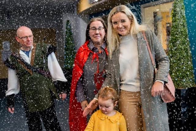A snow fall greeted visitors to the Christmas Fair