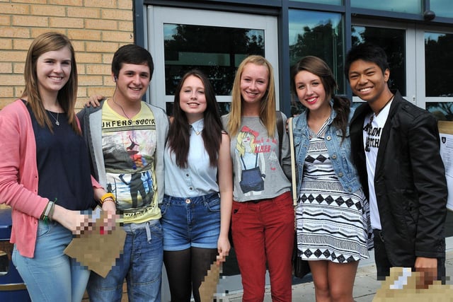 English Martyrs School and Sixth Form pupils with their results in 2012. Recognise anyone?