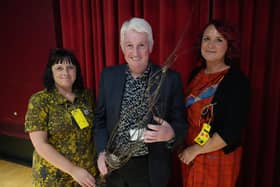 Pictured from left is BloomInArt co-director Emma Wheetman, Councillor Rob Darby and BloomInArt co-director Rachel Laycock.