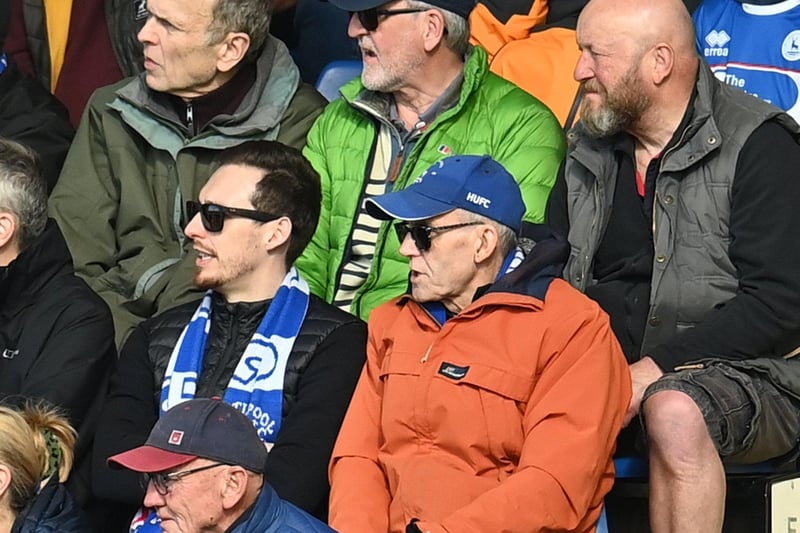 Hartlepool United fans watch the action against Halifax.