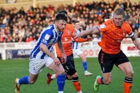 Jordan Cook made his final appearance for Hartlepool United against Oldham Athletic in 2022.Picture by FRANK REID