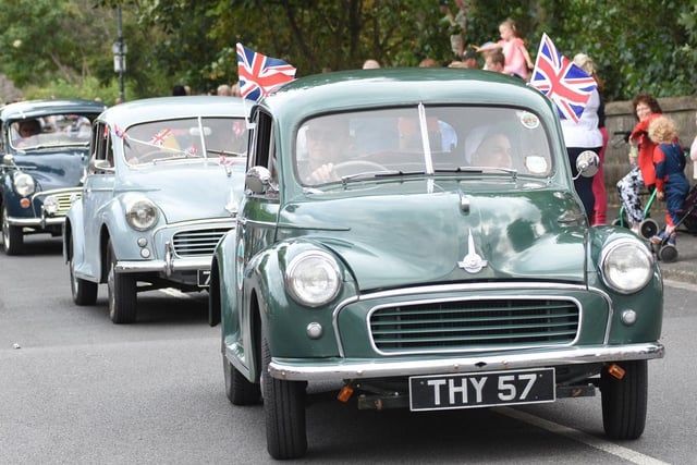 Morris Minors took part in leading the parade from the Borough Hall start location.