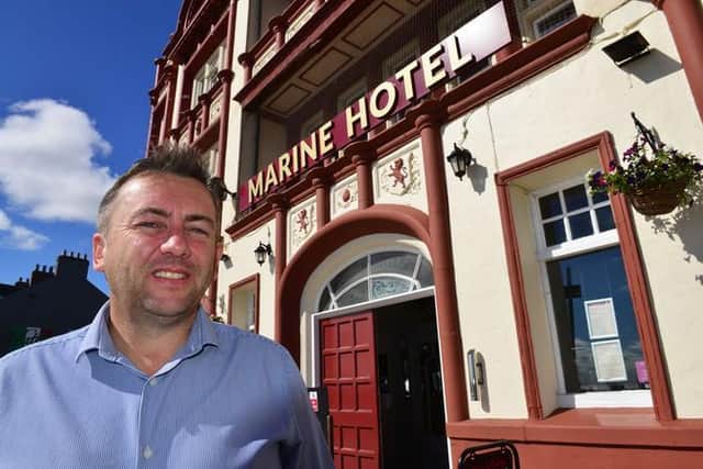 Marine Hotel owner Lee Dexter. The hotel is only open for Sunday dinner takeaways at the moment due to the ongoing Covid restrictions.